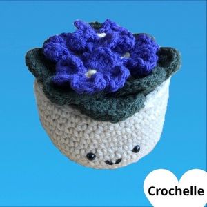 NEW Crochet Amigurumi African Violet Plant